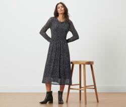 Tchibo Pöttyös hálós anyagú női ruha Fekete, krémfehér pöttyökkel XL 48/50