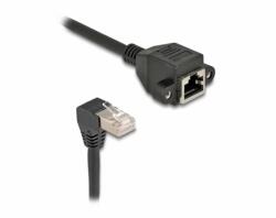 Delock Cablu prelungitor de retea RJ45 cat. 6A S/FTP drept/unghi 0.5m Negru, Delock 80310 (80310)