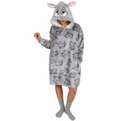  sarcia. eu Thumper Disney ajándék szett: Szürke női pulóver/fürdőköpeny/takaró + zokni, kapucnis snuddie M