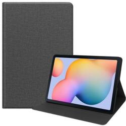 Samsung Tab S6 Lite 10.4 (2020 / 2022 / 2024) SM-P610 / P615 / P613 / P619 / P620 / P625, mappa tok, stand, textil hatás, sötétszürke
