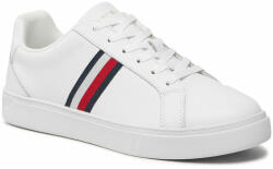 Tommy Hilfiger Sneakers Tommy Hilfiger Essential Court Sneaker Stripes FW0FW07779 Alb