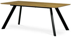 Artium Vadtölgy Mintázatú Modern Étkezőasztal Fekete Fém Lábbal. Méret: 180x90x75 cm (HT-723_OAK)