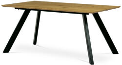 Artium Vadtölgy Mintázatú Modern Étkezőasztal Fekete Fém Lábbal. Méret: 160x90x75 cm (HT-722_OAK)