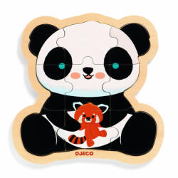 DJECO Fa puzzle - Panda, 9 db-os - Puzzlo Panda (1821)