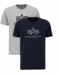 Alpha Industries Basic T 2 Pak - greyheather/replica blue