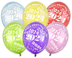 PartyDeco Lufi, pasztel, színes, 30cm, 2024, körbe nyomott, 5 db/cs