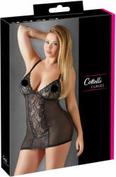 Cottelli Collection Plus Size - csipkés átlátszó hálóing (fekete) (27511431071) - shop