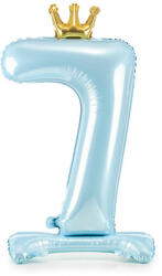 Partydeco Talpas számos lufi 33" (84cm) fólia szám, számjegy, 7 csak levegővel tölthető, Kék (LUFI906579)