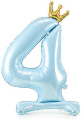 Partydeco Talpas számos lufi 33" (84cm) fólia szám, számjegy, 4 csak levegővel tölthető, Kék (LUFI501790)