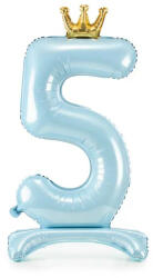 Partydeco Talpas számos lufi 33" (84cm) fólia szám, számjegy, 5 csak levegővel tölthető, Kék (LUFI470903)