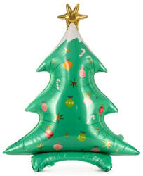 Partydeco Karácsonyi fólia lufi, talpas, csak levegővel tölthető, Karácsonyfa (LUFI147442)