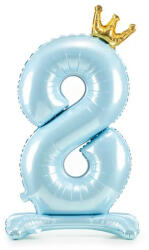 Partydeco Talpas számos lufi 33" (84cm) fólia szám, számjegy, 8 levegővel tölthető, Kék (LUFI417500)