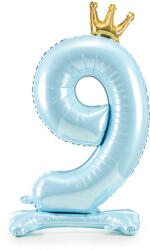 Partydeco Talpas számos lufi 33" (84cm) fólia szám, számjegy, 9 levegővel tölthető, Kék (LUFI297524)