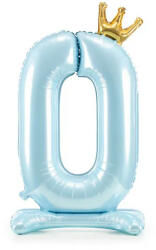 Partydeco Talpas számos lufi 33" (84cm) fólia szám, számjegy, 0 csak levegővel tölthető, Kék (LUFI469351)