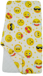 MaliShop Cearceaf 180x90 cm, cu elastic, Emoji (CP321EMN) Lenjerii de pat bebelusi‎, patura bebelusi