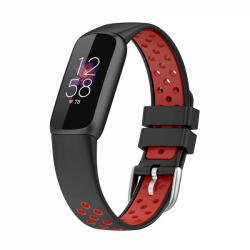 krasscom Curea sport din silicon model dual color pentru Fitbit Luxe, negru-rosu (FITBAND170)