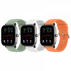 krasscom Set 3 curele pentru ceas, 22 mm, pentru Galaxy Watch 3 45mm, Gear S3 Frontier, Huawei Watch GT 3, Huawei Watch GT 2 46mm, Huawei Watch GT, silicon, portocaliu, verde, alb (CUFIS126)