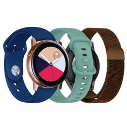 krasscom Set 3 curele pentru ceas, 22 mm, pentru Galaxy Watch 3 45mm, Gear S3 Frontier, Huawei Watch GT 3, Huawei Watch GT 2 46mm, Huawei Watch GT, maro, verde, albastru (CUFIS129)