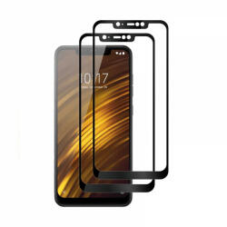 HIMO Set 2 folii protectie sticla securizata fullsize pentru Xiaomi Pocophone F1, negru (SETGLASS001)