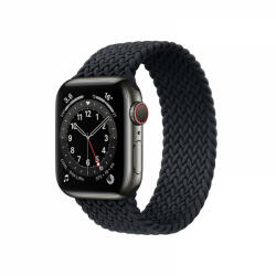 krasscom Curea elastica stretch din nylon, pentru Apple Watch 1 / 2 / 3 / 4 / 5 / 6 / SE series, 42/ 44mm, L, negru (FITBAND138)