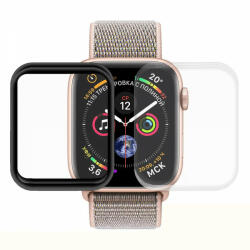 krasscom Set 5 folii de protectie ecran pentru Apple Watch 44mm, 3 folii transparente din hidrogel + 2 folii pentru ecran fullsize 3D din fibra de sticla si hidrogel, negru (GLAFIS060)