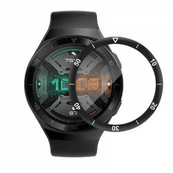 krasscom Folie de protectie ecran fullsize 3D pentru Huawei Watch GT2E, 46mm, din fibra de sticla si hidrogel, negru (GLAFIS039)