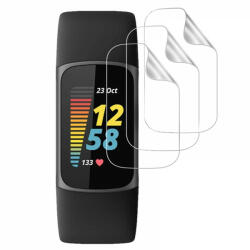 krasscom Set 3 folii de protectie ecran pentru Fitbit Charge 5, din Hidrogel rezistent la zgarieturi, transparent (GLAFIS051)