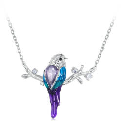 BeSpecial Colier argint pasare colorata (CZT0091)
