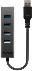 Lindy Hub USB LINDY LY-43324, Portabil, USB-A 3.0, Black (LY-43324)