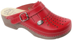 LEDI Anatomic Női bőr klumpa 552/24, piros, gumis lábfej betét + hátrahajtható pánt (ORH792024)