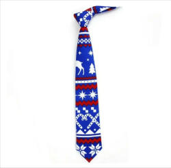 Ianthe Karácsonyi nyakkendő, kék, norvég mintás, poliészter, 145 x 8 cm (5995206006114)