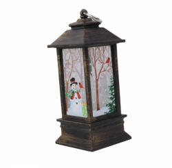 Nut Mini téli hangulatu dekor lámpa, antik barna, hóember minta 13 x 5, 5 cm (5995206008330)