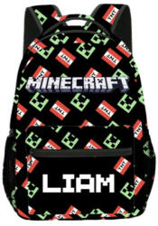 Minecraft vidám gyermek hátizsák, nyomtatott mintás, 40 x 30 x 18 cm, fekete színes (5995206003878)