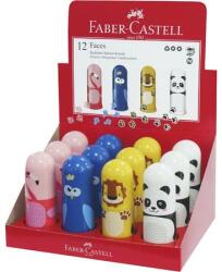 Faber-Castell Hegyező, egylyukú, tartályos, radírral, display, FABER-CASTELL Faces , vegyes minták (583513)