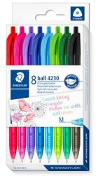 STAEDTLER Golyóstoll, 0, 5 mm, nyomógombos, STAEDTLER® 4230 M , 8 különböző szín (4230 MC8) - irodaszermost