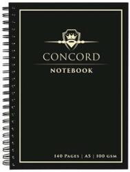 Concord Spirálfüzet, A5, vonalas, 70 lap, CONCORD, fekete (8959-CON) - irodaszermost