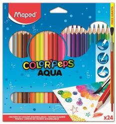Maped Akvarell ceruza készlet, háromszögletű, ecsettel, MAPED Color Peps , 24 különböző szín (836013) - irodaszermost