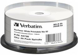 Verbatim Disc Blu-ray Verbatim BD-R 25 GB 6x Inkjet Printable 43738 (43738)