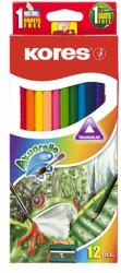 Kores Akvarell ceruza készlet, hegyezővel, ecsettel, KORES, 12 különböző szín (93812) - irodaszermost