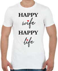 printfashion Happy Wife 2 - Férfi póló - Fehér (14849896)