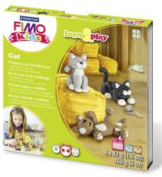 FIMO Gyurma készlet, 4x42 g, égethető, FIMO Kids Form & Play , cicák (8034 16)