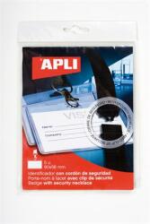 APLI Azonosítókártya tartó, nyakba akasztható, biztonsági csattal, 90x56 mm, APLI (11743)