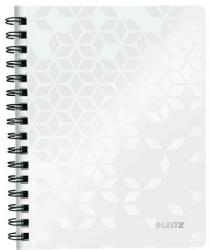 Leitz Spirálfüzet, A5, kockás, 80 lap, LEITZ Wow , fehér (46410001) - irodaszermost