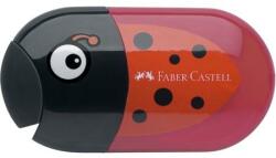 Faber-Castell Hegyező és radír, kétlyukú, tartályos, FABER-CASTELL, katicabogár minta (183526)
