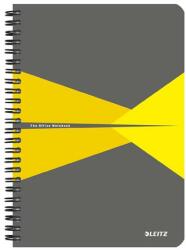 Leitz Spirálfüzet, A5, vonalas, 90 lap, laminált karton borító, LEITZ Office , szürke-sárga (44590015) - irodaszermost