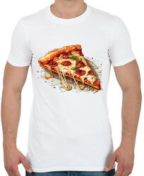 printfashion Pizza - Férfi póló - Fehér (14820070)