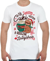 printfashion Lajhár Túl cuki voltam a rosszak listájához - Férfi póló - Fehér (14872933)