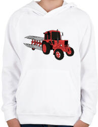 printfashion traktor - Gyerek kapucnis pulóver - Fehér (5758212)