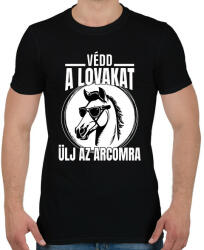 printfashion Védd a lovakat! - Férfi póló - Fekete (14817951)