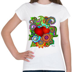 printfashion Szerelmes szivek - Női póló - Fehér (824372)